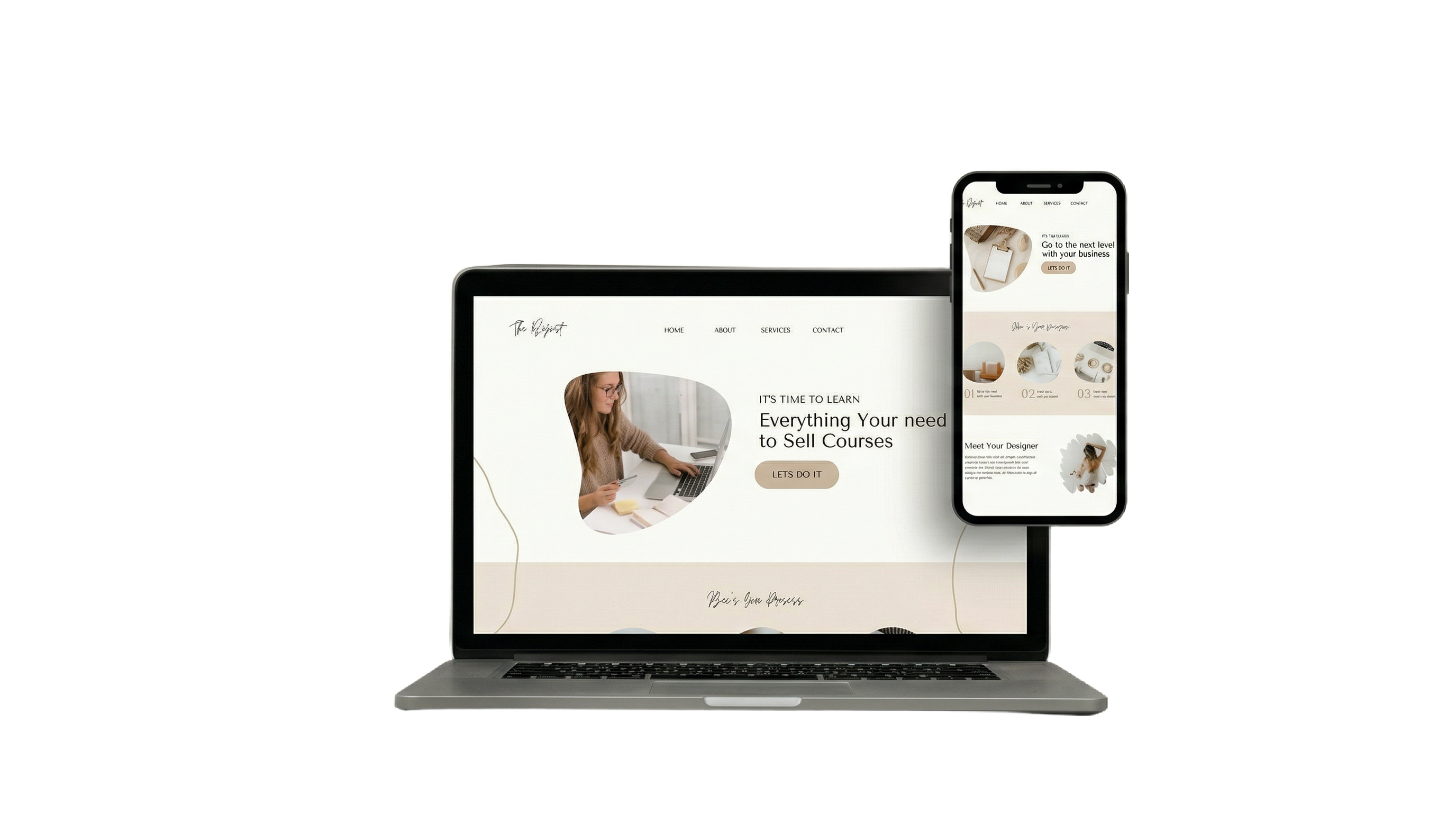 WebDev&M — website mockup on laptop and mobile